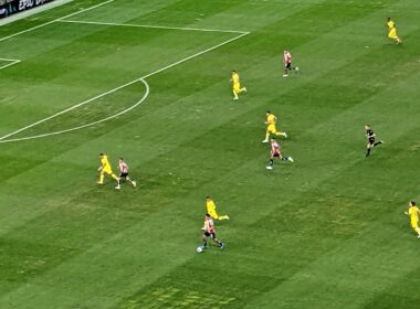 Jugadores de Chivas y América durante un partido de la Concacaf Champions Cup 2025